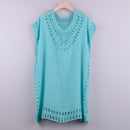 White Hollow Out Crochet Swimsuit Suitable For Beach Wear And Lace Designs Looks Stunning With Short Cover-Up. - ibuyxi.com