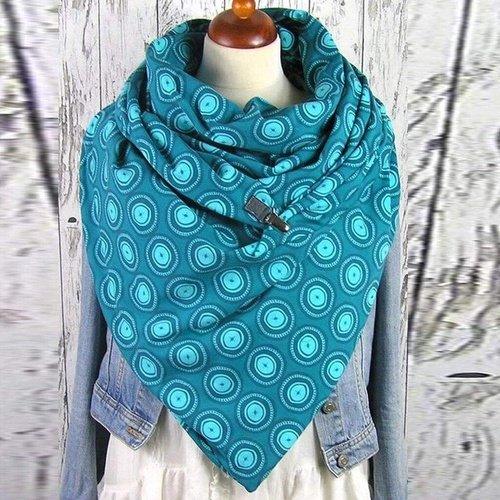Winter Solid Retro Printing Shawl, iBuyXi.com, Online shopping store, women clothing, winter scarf, stylish shawl, free shipping, wrap scarf, casual design scarf, blue scarf