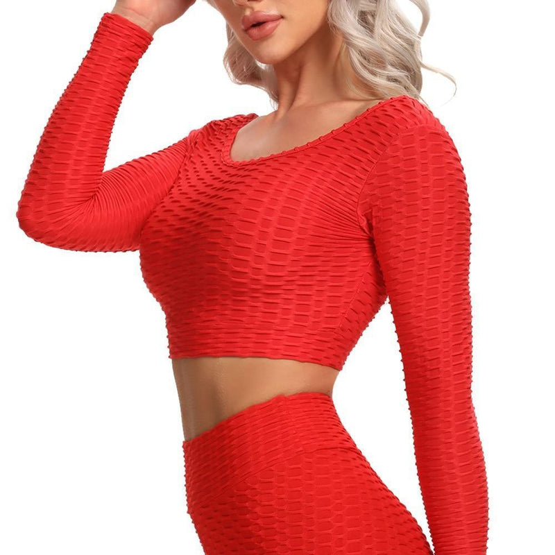 Women's Long Sleeve Yoga Top Gym Sports Tshirts,With Open Back Fitness yoga shirt Red Sexy Top Sports Wear,women Fitness Running Leggins High Waist Band Printed,Stretchy High Rise Straight Loose Leggings Bloomers Breathable Yoga Pants,iBuyXi.com